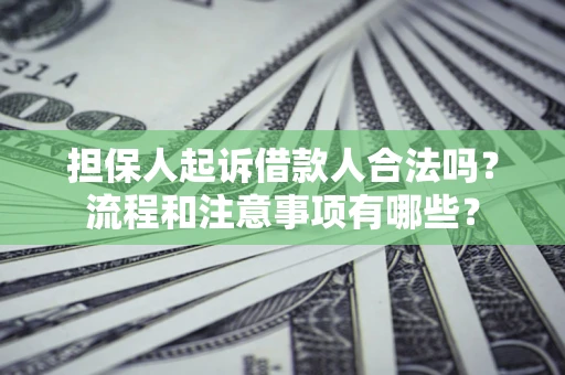 北京担保人起诉借款人合法吗？流程和注意事项有哪些？