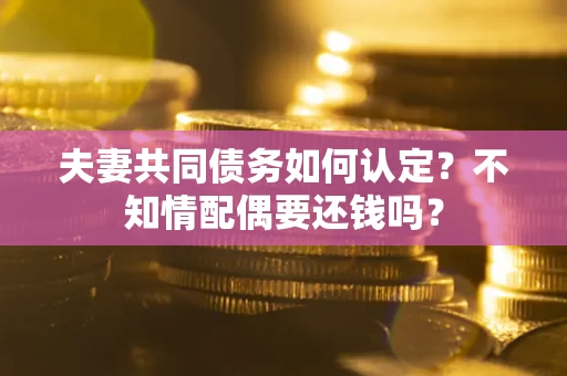北京夫妻共同债务如何认定？不知情配偶要还钱吗？