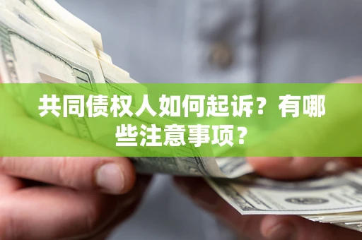 北京共同债权人如何起诉？有哪些注意事项？